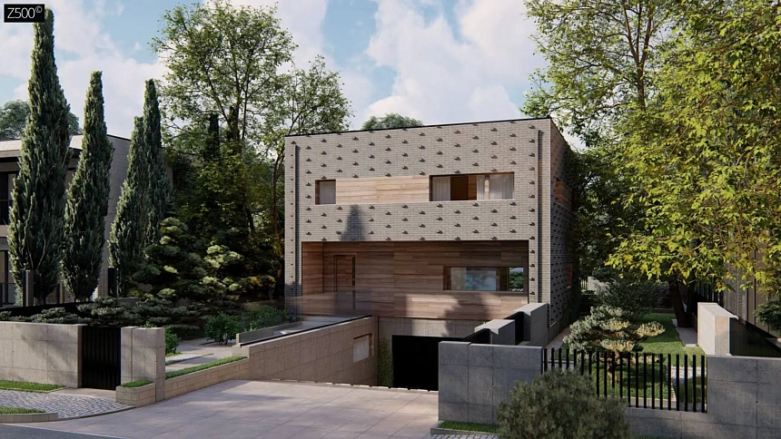 Современный двухэтажный дом с подземным гаражом