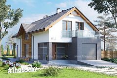 Мансардный дом с 4мя комнатами, для узкого участка. 