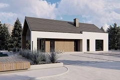 Современный проект с двускатной крышей