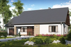 Проект традиционного одноэтажного дома с возможностью обустройства мансарды.