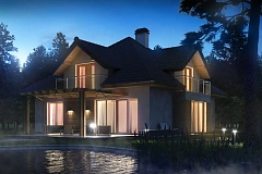 Версия проекта Z270 с альтернативной планировкой мансардного этажа.