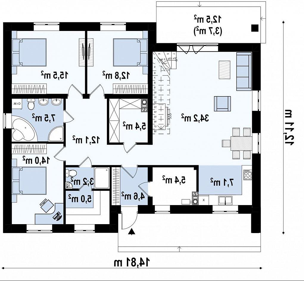 Первый этаж 130,5 м дома Zz230 +