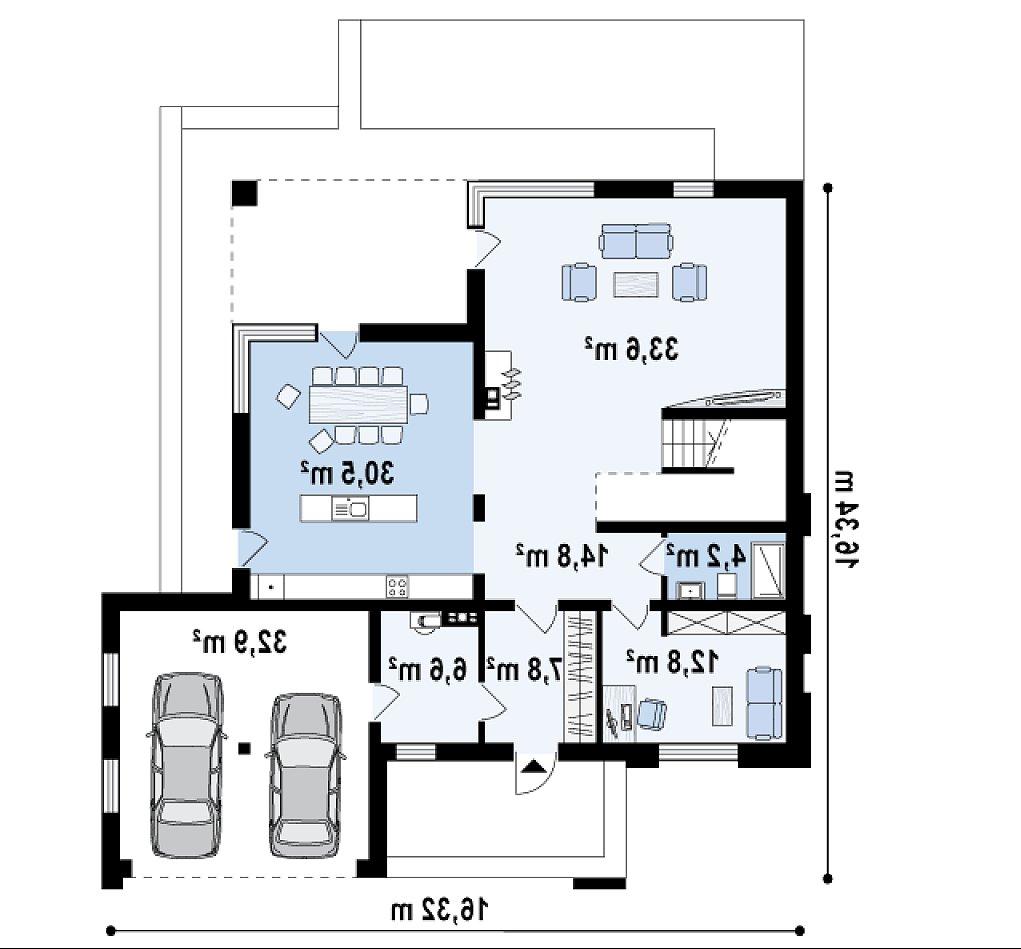 Первый этаж 103,7 / 143,2 м² дома Z156 A