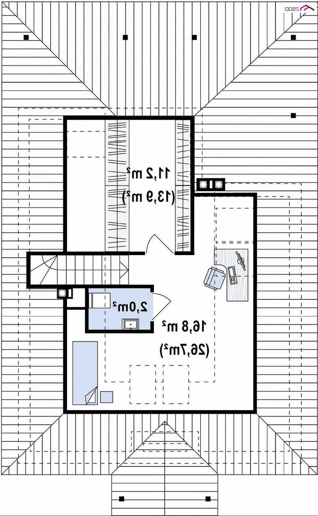 Второй этаж 40,6 м² дома Z16D 35