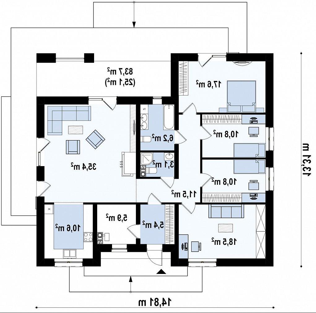 Первый этаж 160,8 м² дома Z321