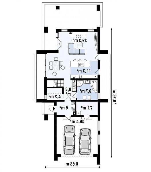 Первый этаж 121,6 м² дома Z330 P