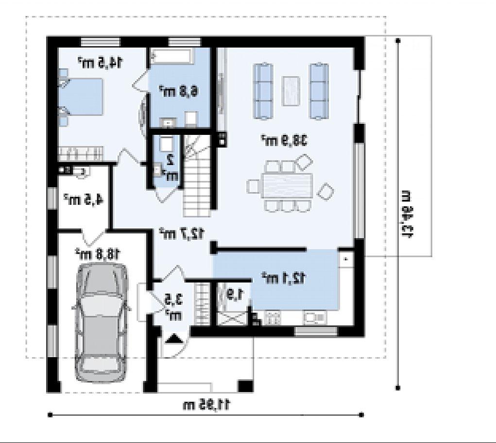 Первый этаж 97,4 / 116,2 м² дома Z331