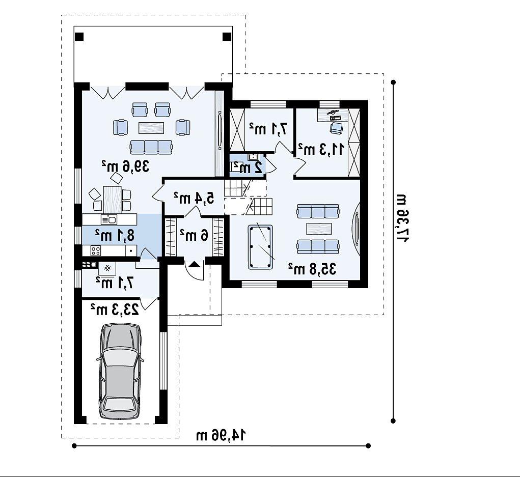 Первый этаж 144,6 м² дома Z335