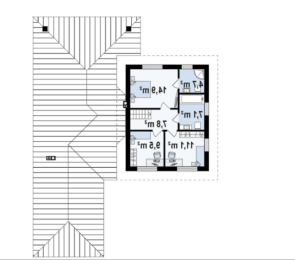 Второй этаж 54,0 м² дома Z335