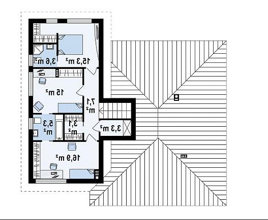 Второй этаж 69,6 м² дома Z337