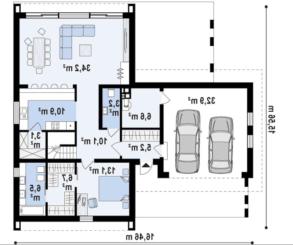 Первый этаж 99,7 / 132,7 м² дома Z357