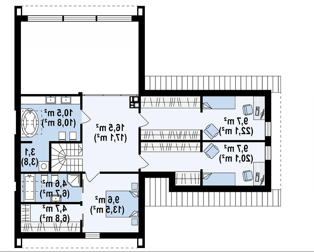 Второй этаж 68,7 м² дома Z357