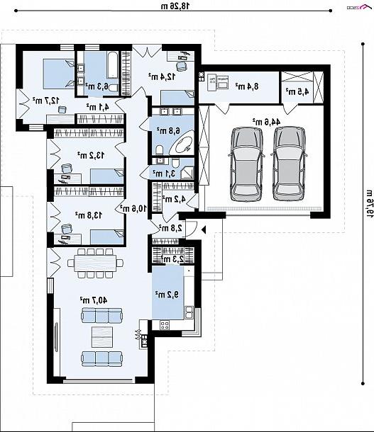 Первый этаж 198,4 м² дома Z402