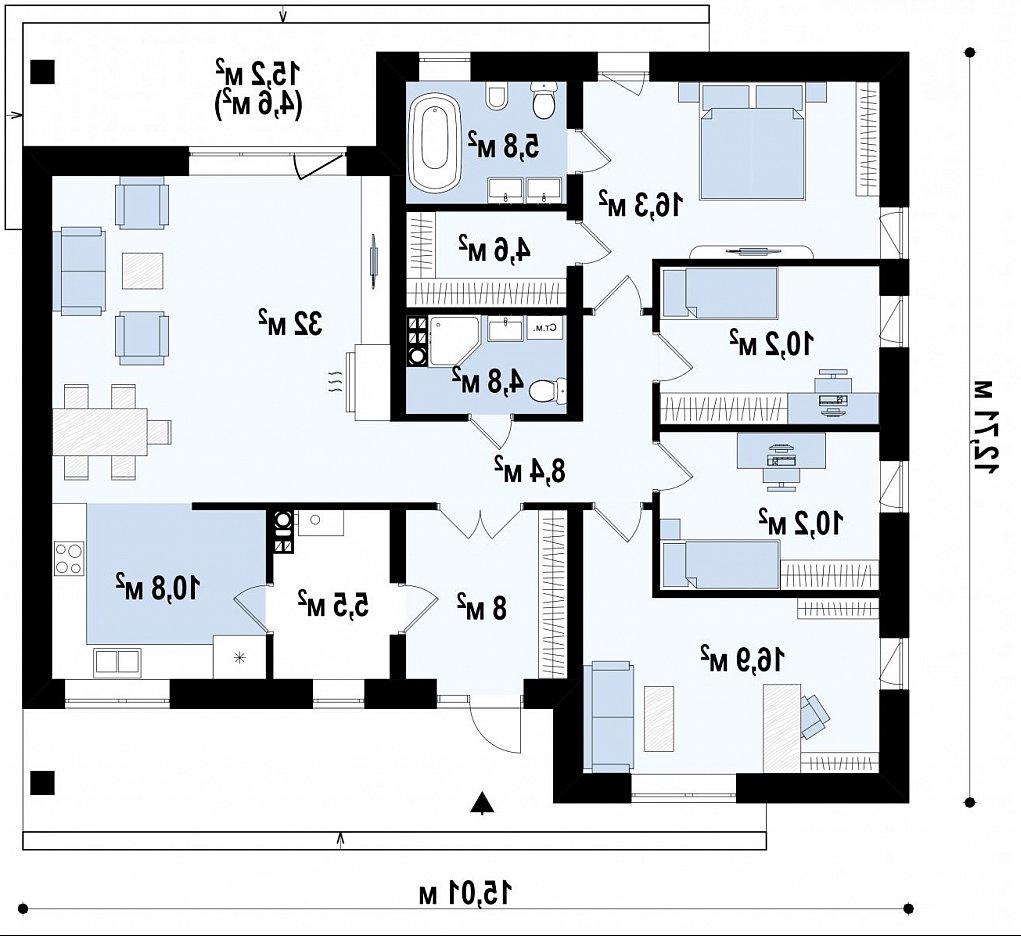 Первый этаж 130,1 м² дома Z459