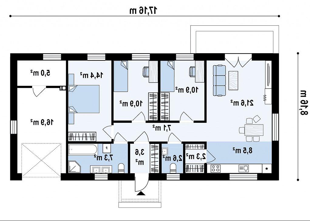 Первый этаж 108,7 м² дома Z488