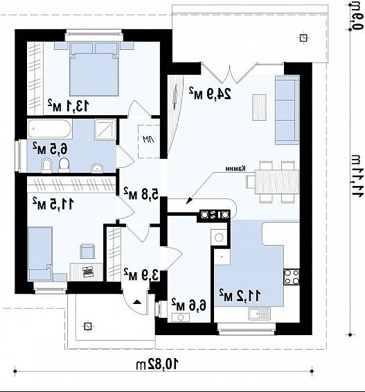 Первый этаж 86,8 дома Z64