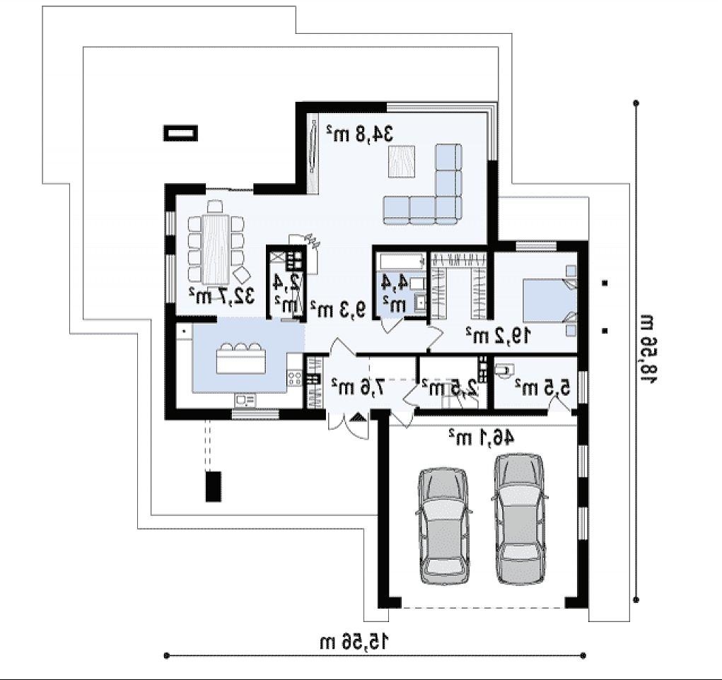 Первый этаж 163,4 м² дома Zx108 2M