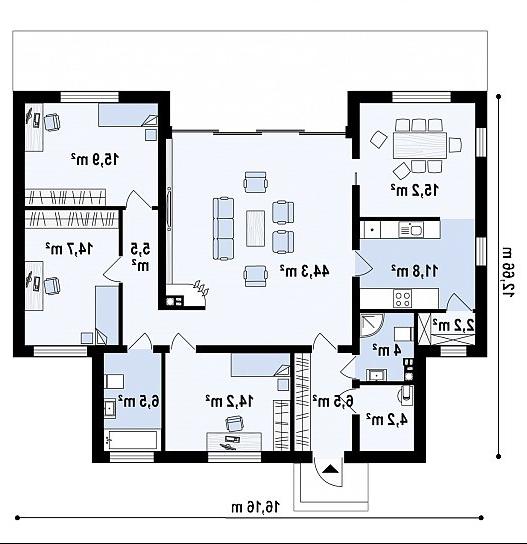 Первый этаж 145,0 м² дома Zx111