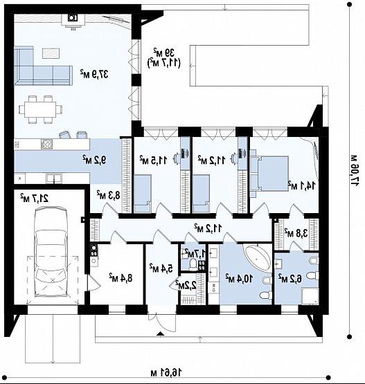 Первый этаж 174,7 м² дома Zx160