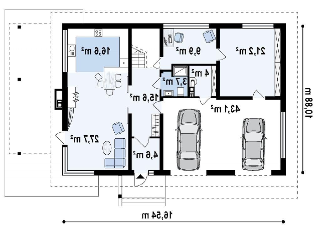 Первый этаж 79,5 / 148,5 м² дома Zx2 gl2