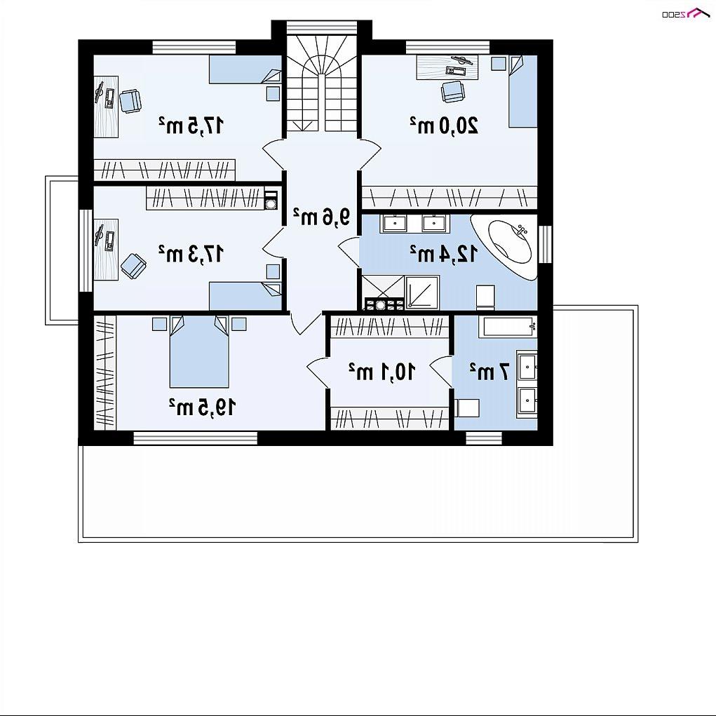 Второй этаж 112,5 м² дома ZX62 A