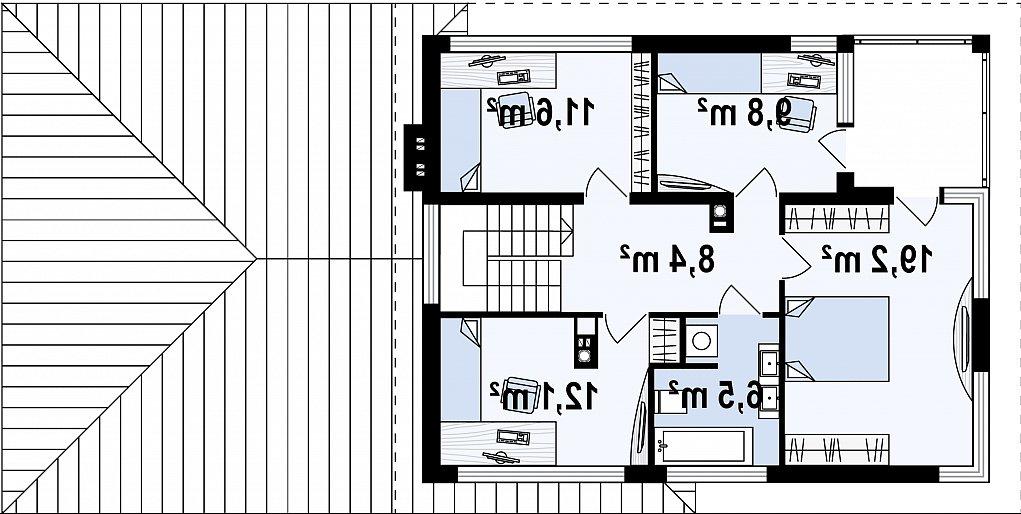 Второй этаж 68,3 м² дома Zx8 gp2