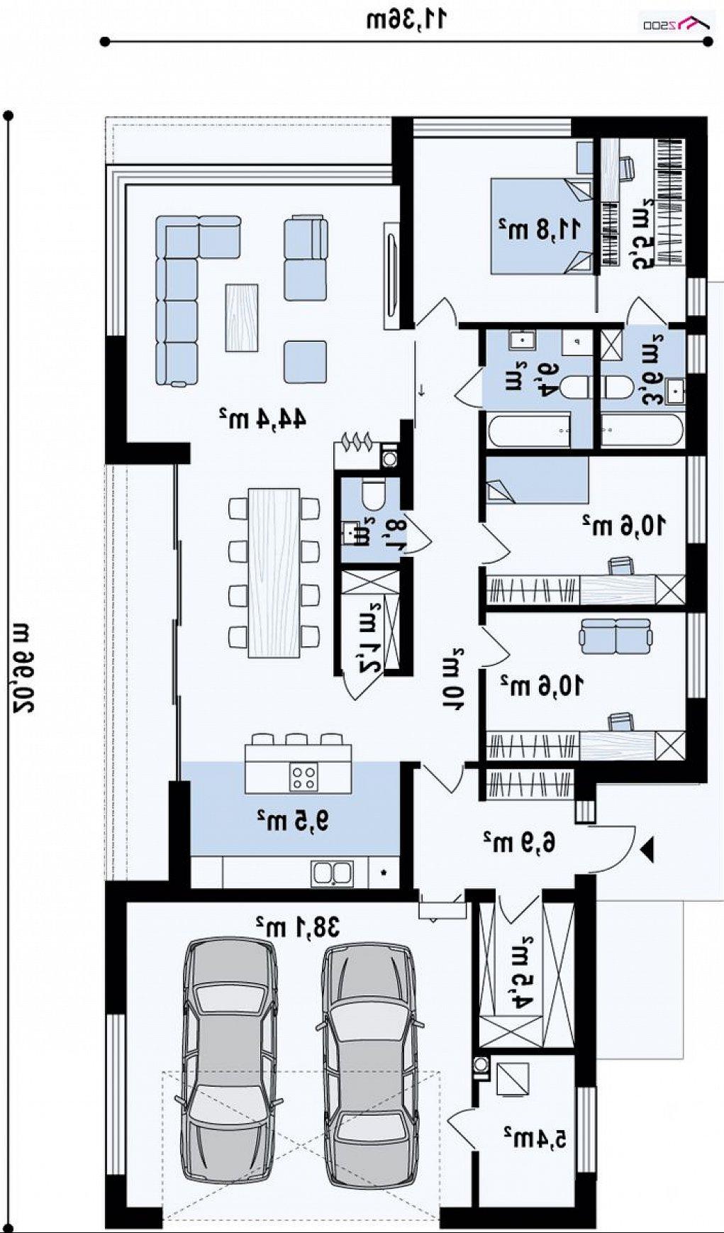 Первый этаж 169,2 м² дома Zx88