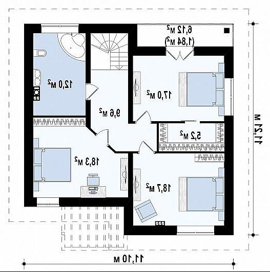 Второй этаж 80,8 м² дома Zz1 a pk