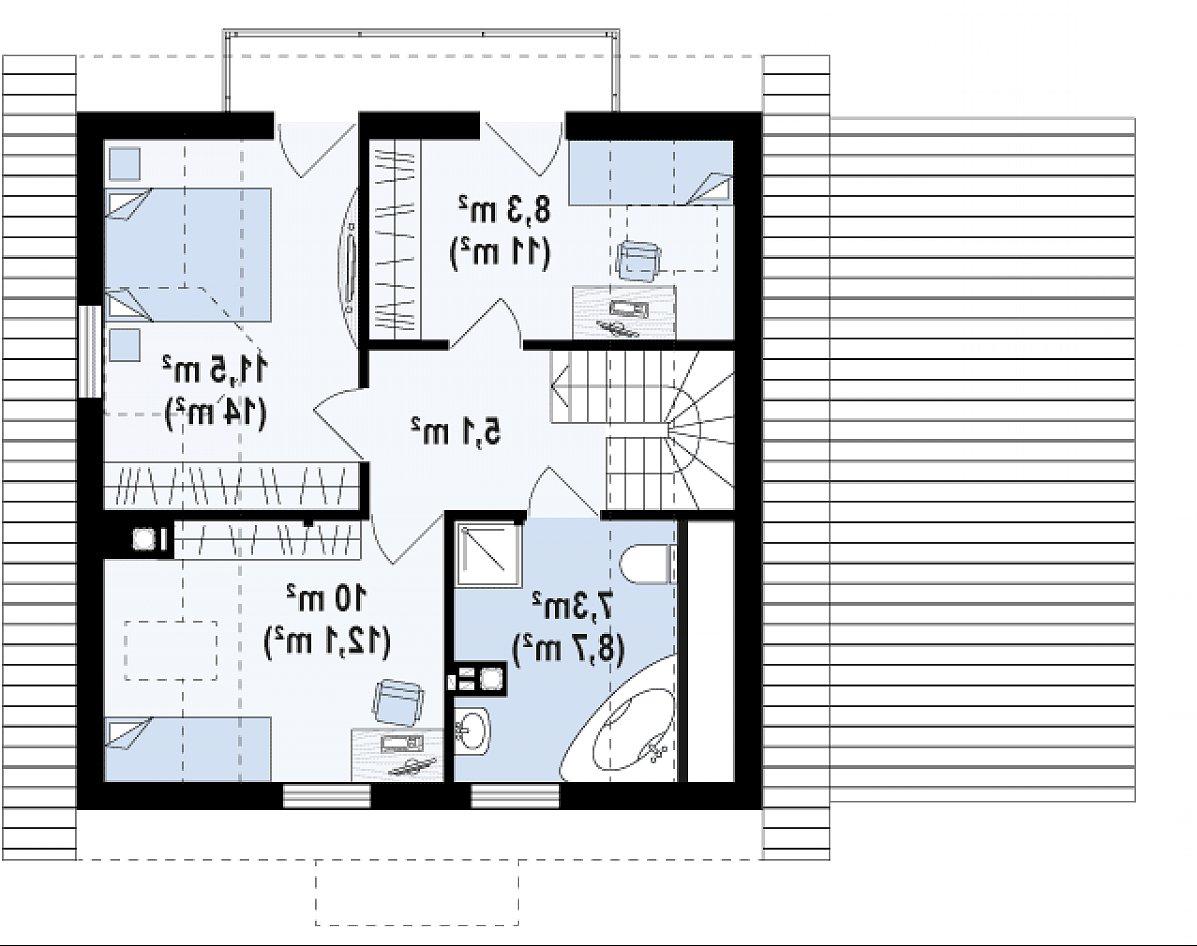 Второй этаж 38,4 (52,1 м²) дома Z1 GL