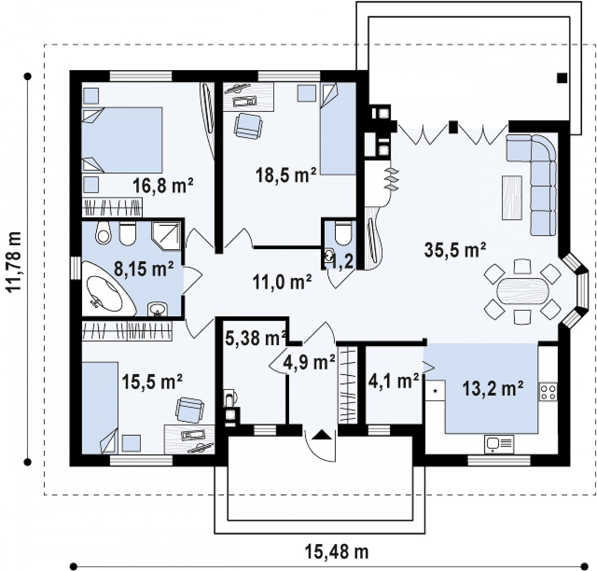 Первый этаж 134,3 м² дома Z10 dk