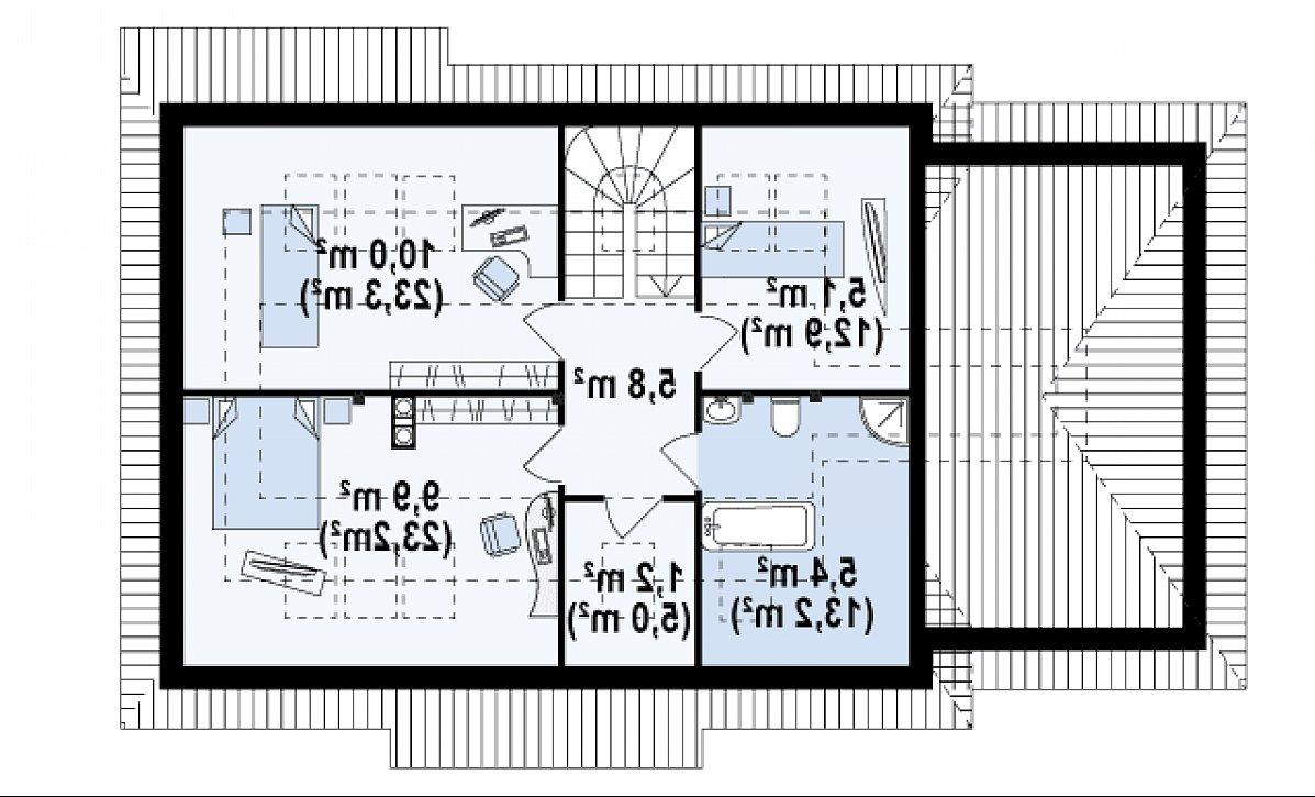 Второй этаж 37,3 (83,5 м²) дома Z105