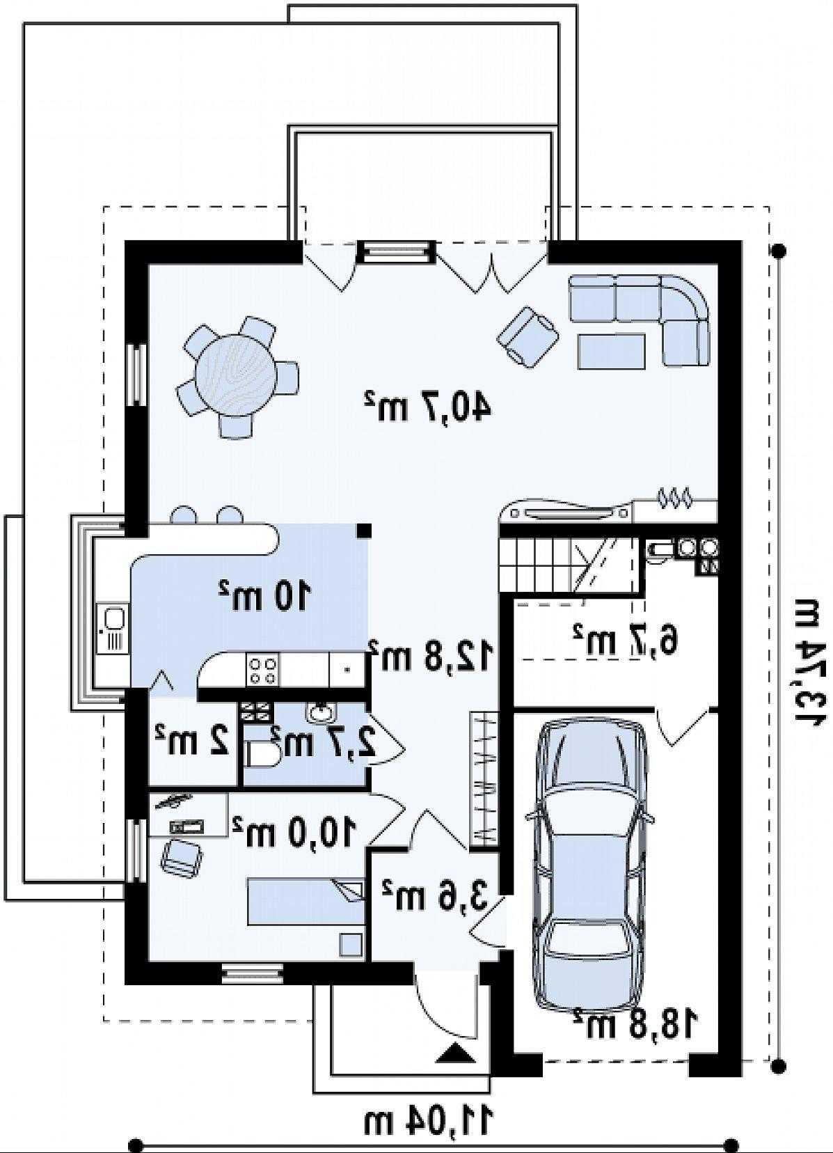 Первый этаж 81,8 (107,2 м²) дома Z116