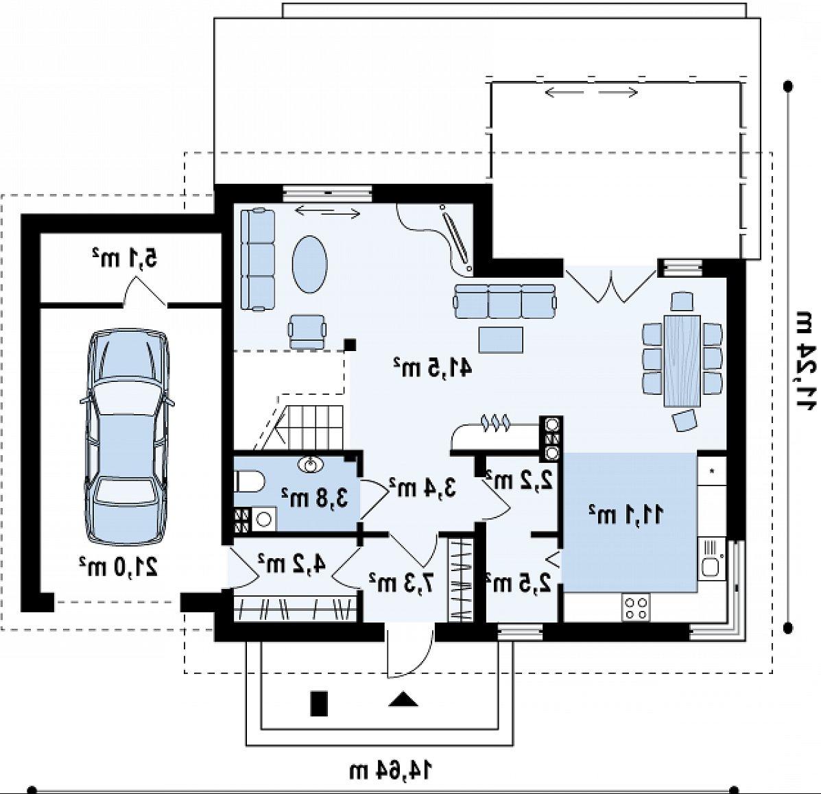 Первый этаж 93,3 (119,4 м²) дома Z118