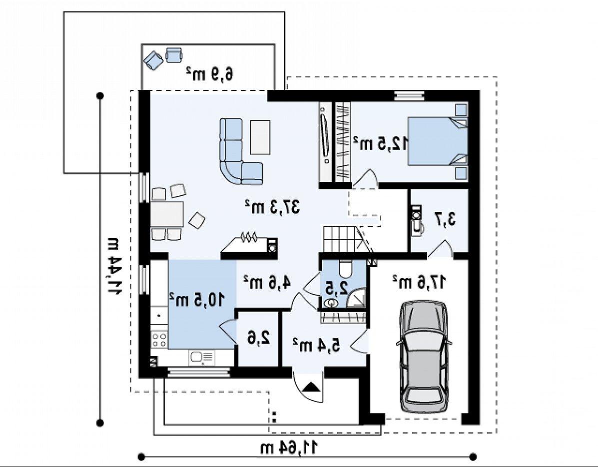 Первый этаж 86,0 (103,6 м²) дома Z148