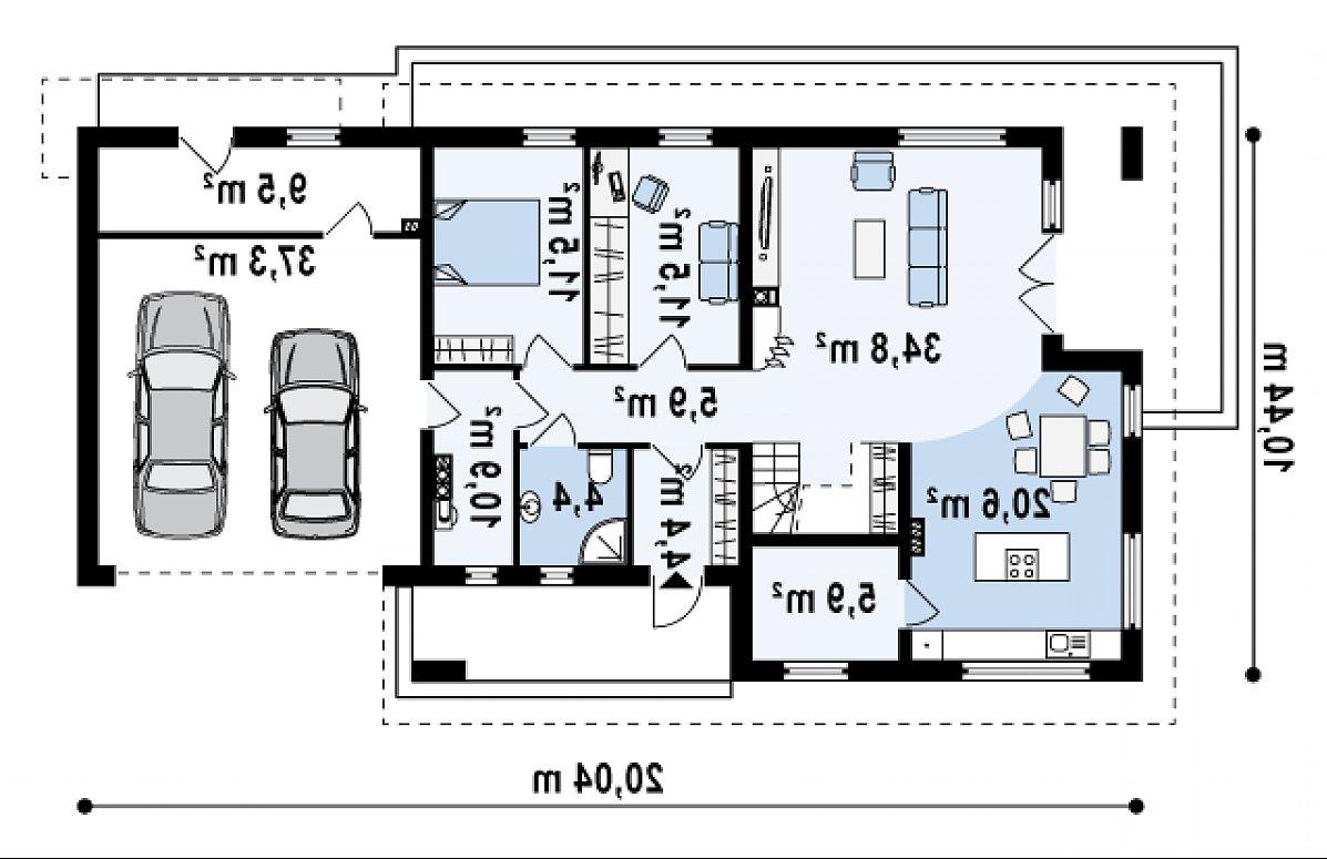 Первый этаж 111,6 (148,9 м²) дома Z161