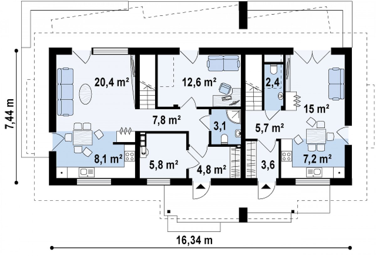 Первый этаж 96,4 м² дома Z184