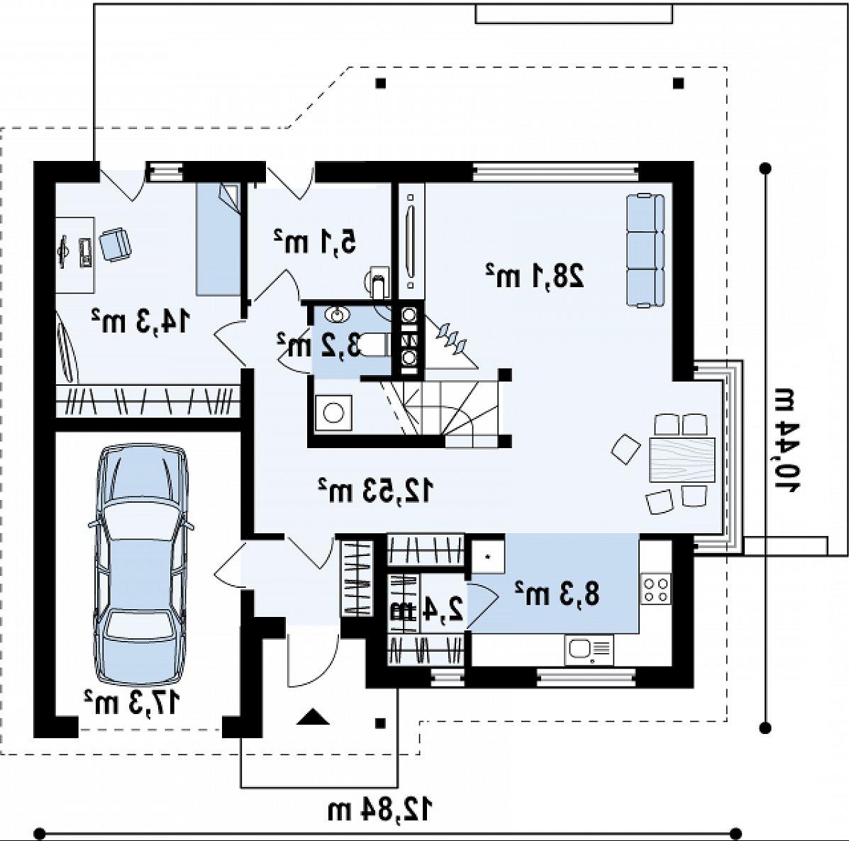 Первый этаж 74,5 (91,8 м²) дома Z186