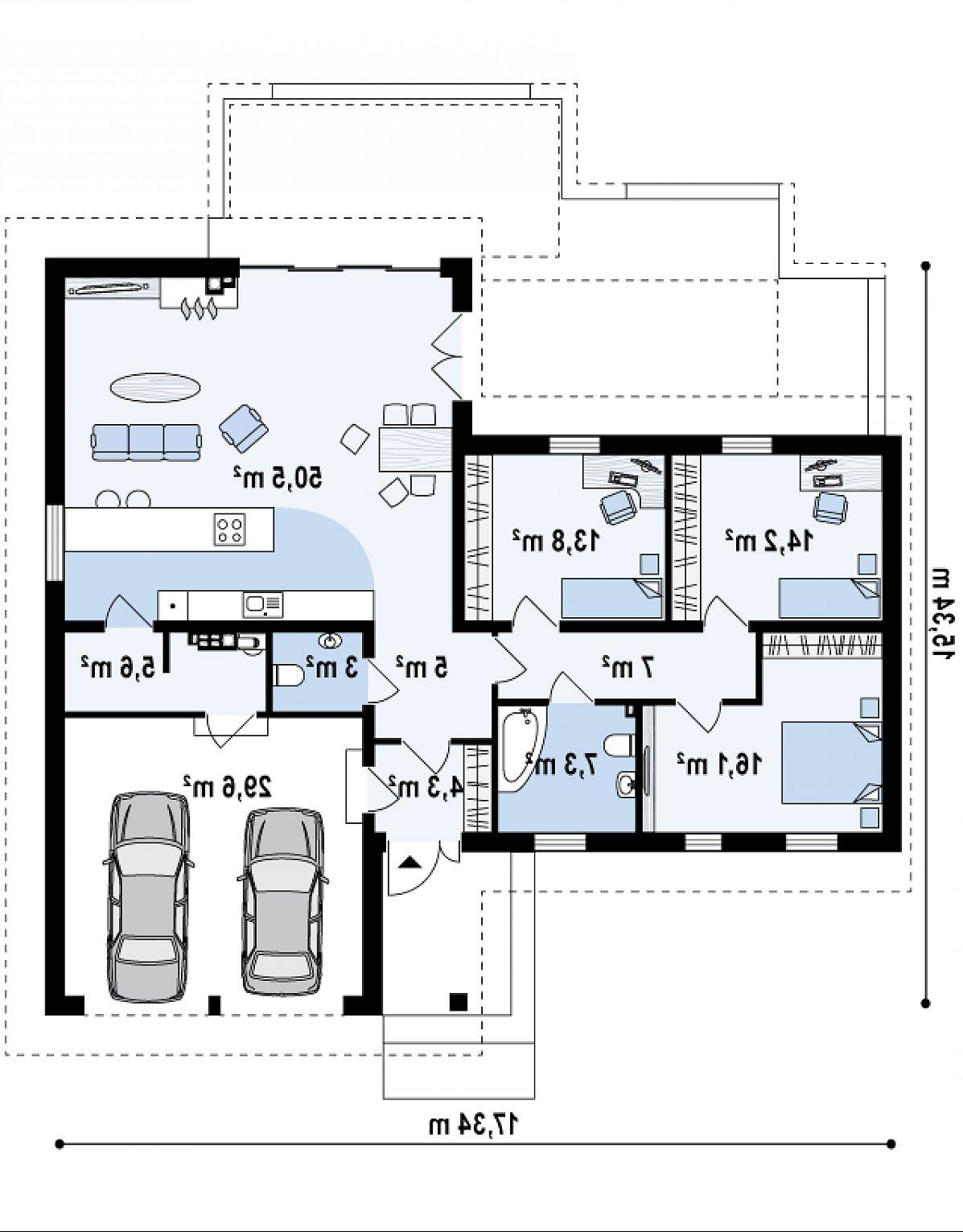 Первый этаж 131,4 (166,1 м²) дома Z190