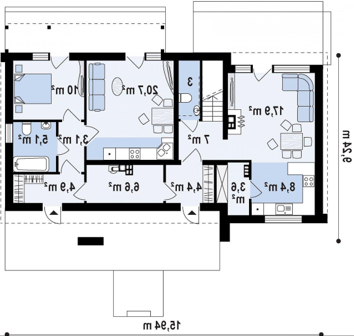 Первый этаж 94,3 м² дома Z193