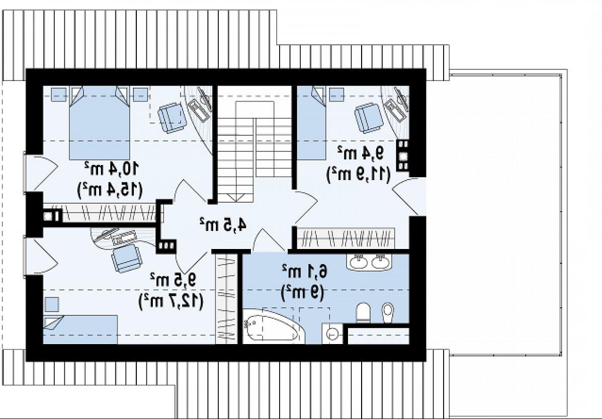 Второй этаж 39,8 (53,5 м²) дома Z210 GLt