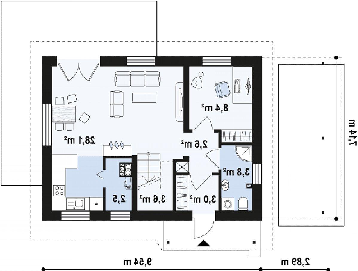 Первый этаж 52,0 м² дома Z216