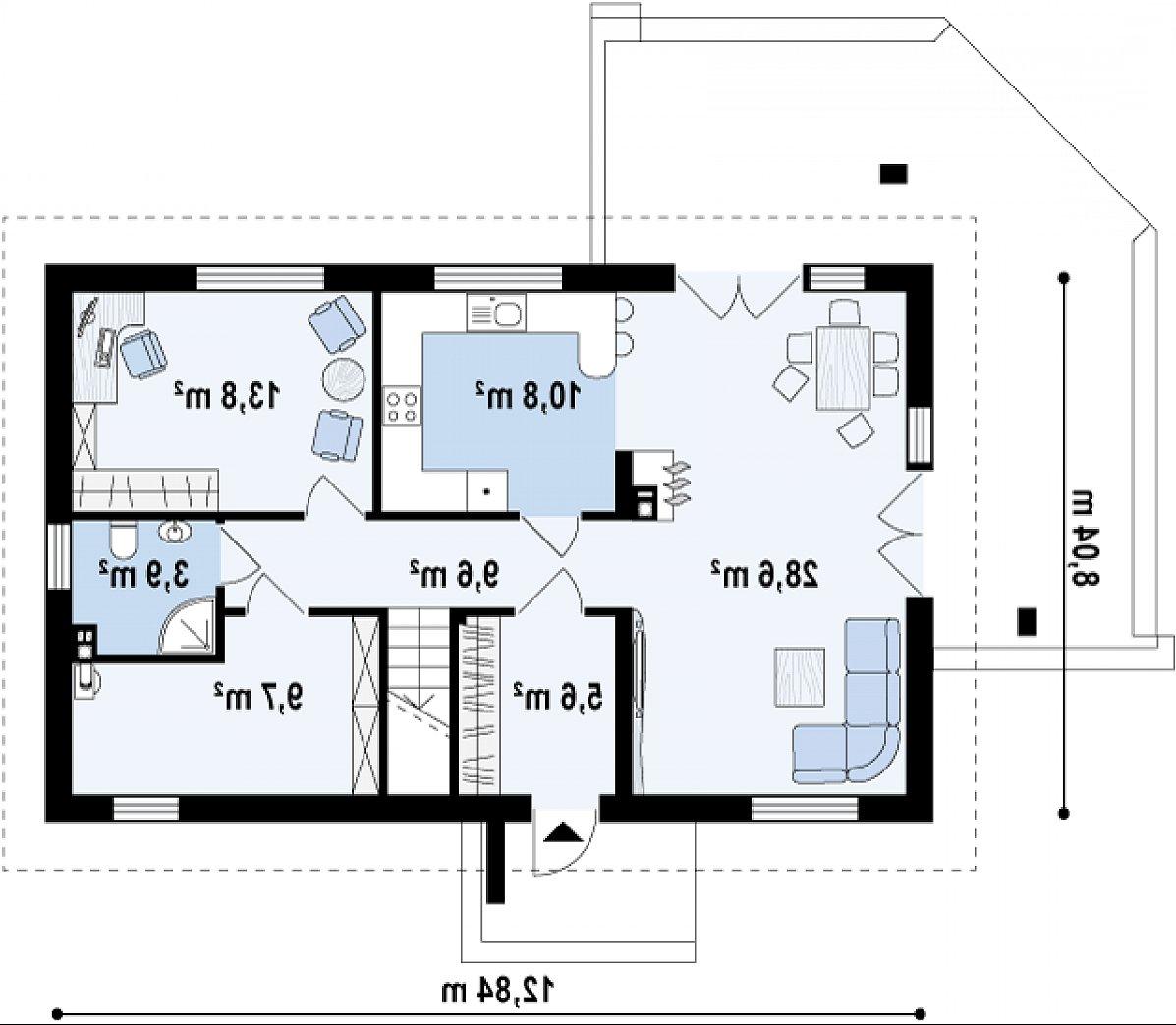 Первый этаж 81,9 м² дома Z223