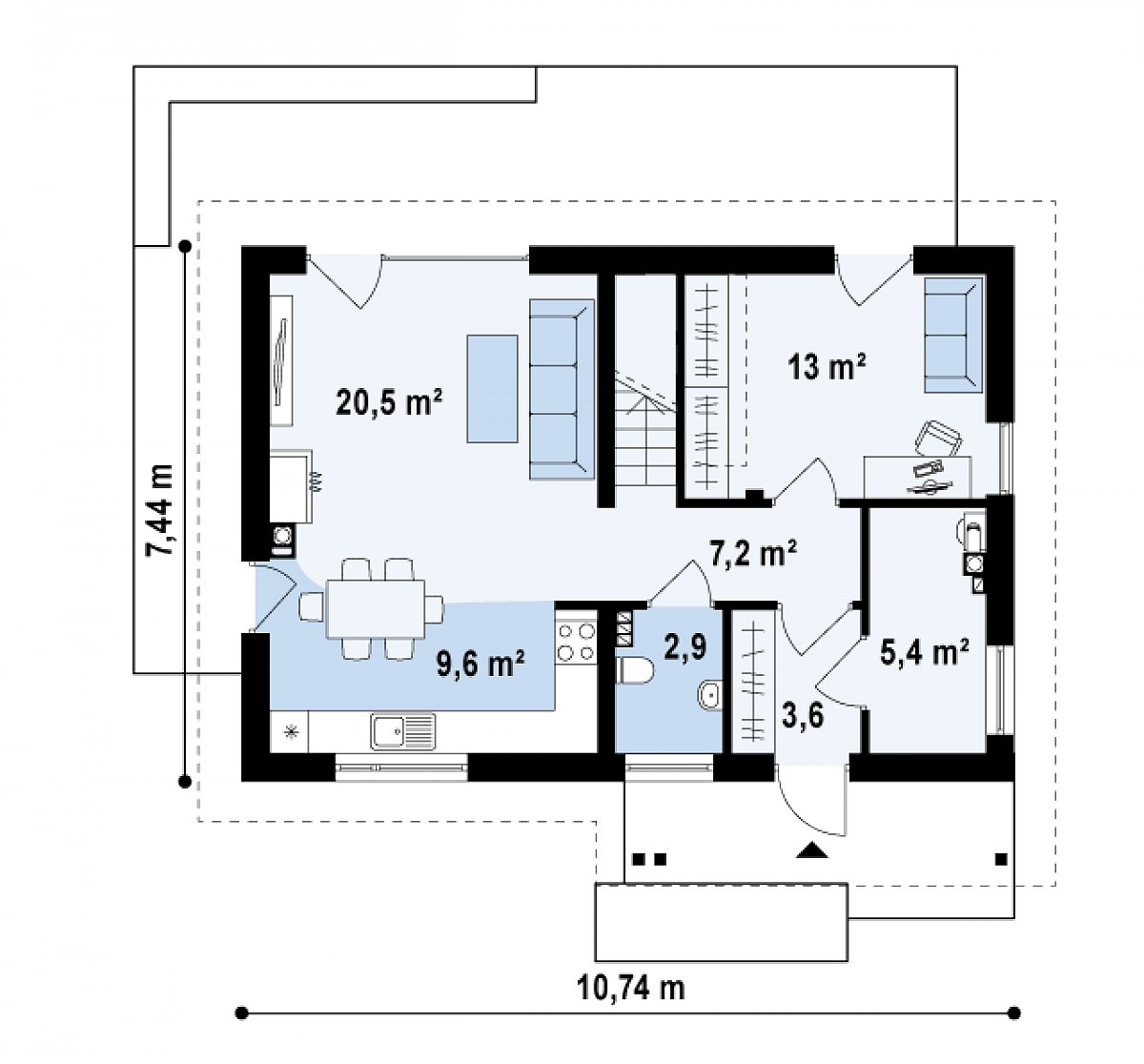 Первый этаж 62,2 м² дома Z225 k