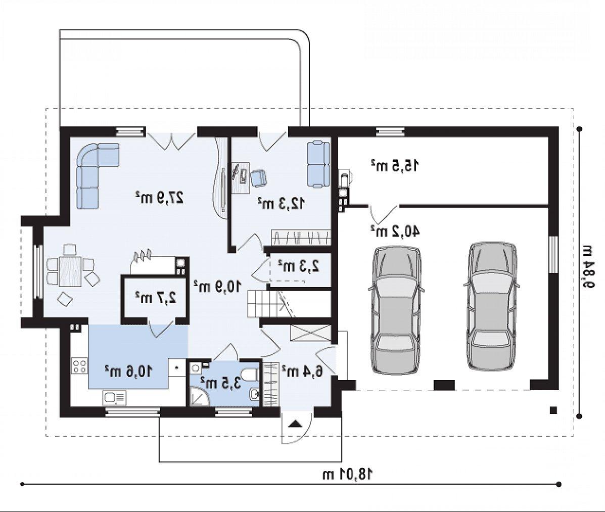 Первый этаж 76,6 (132,4 м²) дома Z236 GL2