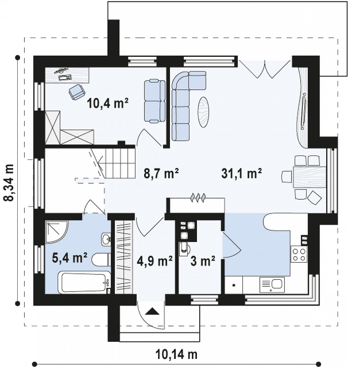 Первый этаж 63,6 м² дома Z245