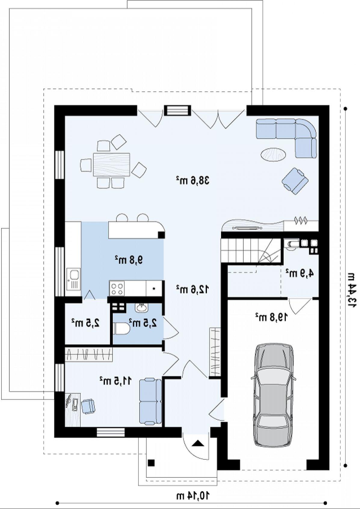 Первый этаж 80,1 (104,7 м²) дома Z246