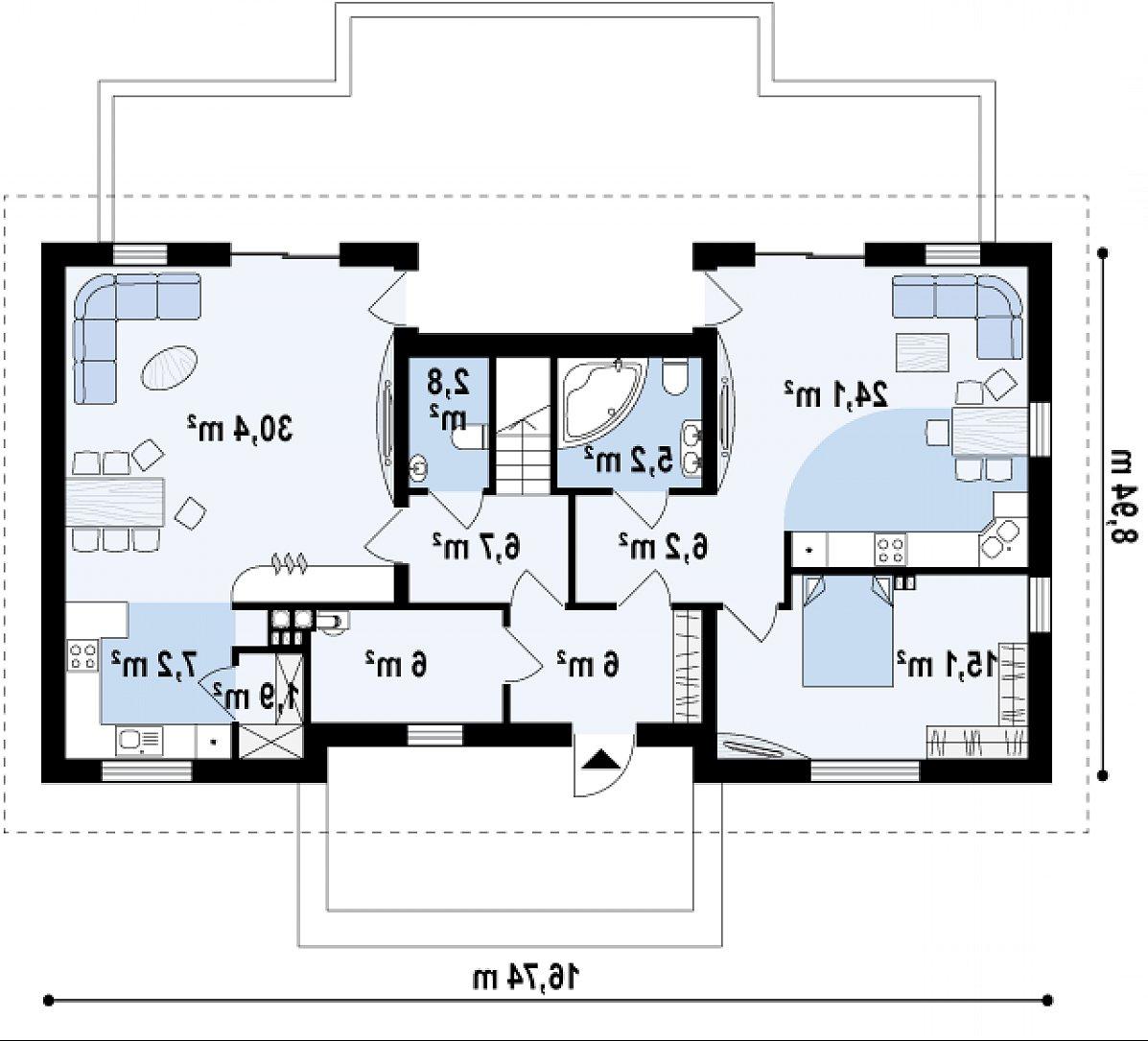Первый этаж 111,5 м² дома Z247