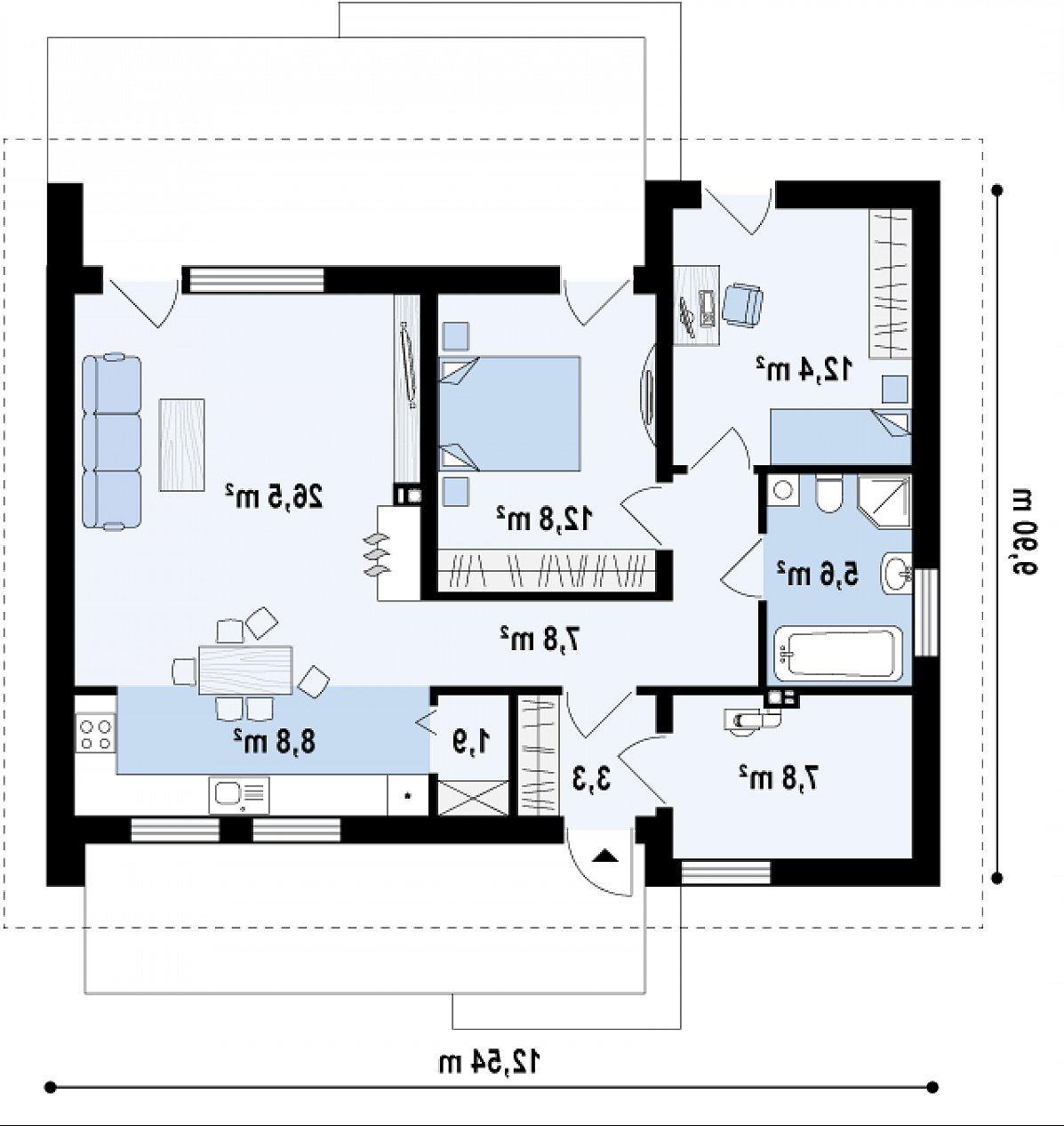 Первый этаж 86,9 м² дома Z261