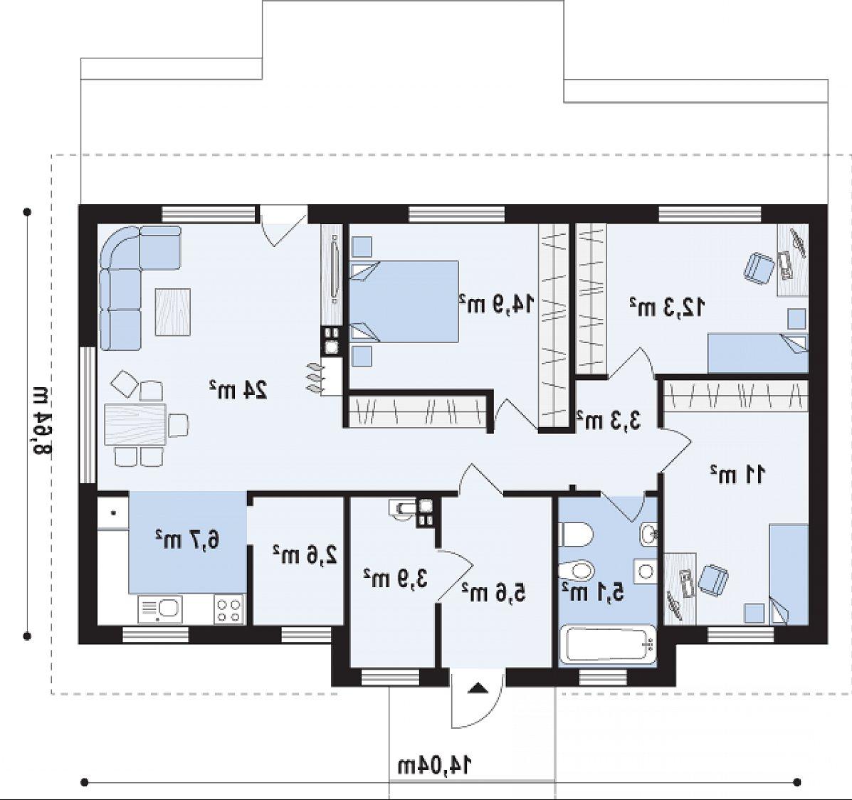 Первый этаж 94,6 м² дома Z309