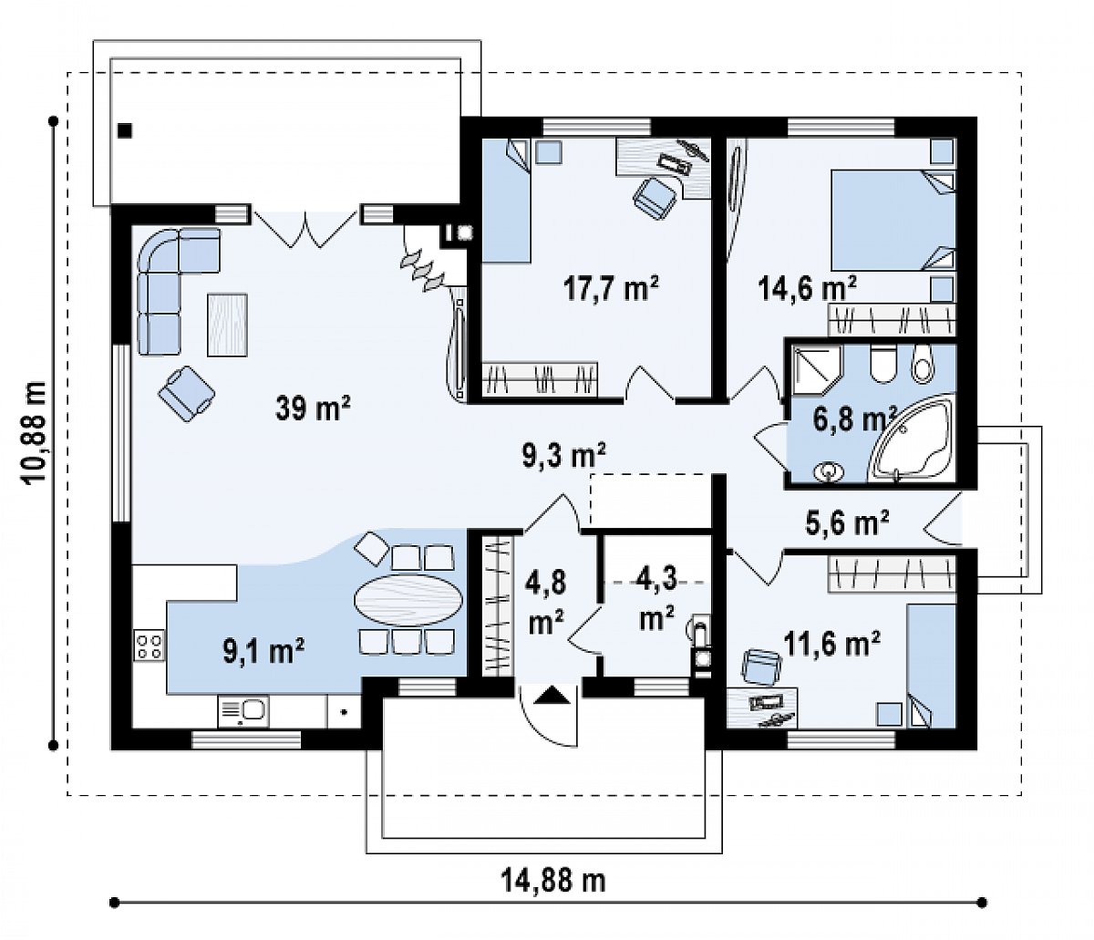 Первый этаж 123,3 м² дома Z35 bG